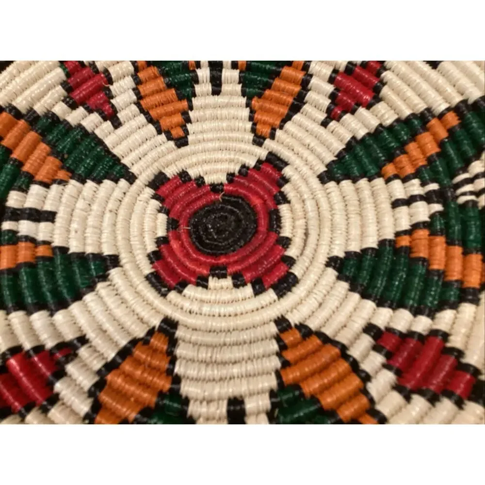 Hand Woven Tray Coil Basket Tray Butterfly 10” Wounaan Embera Tribe Native